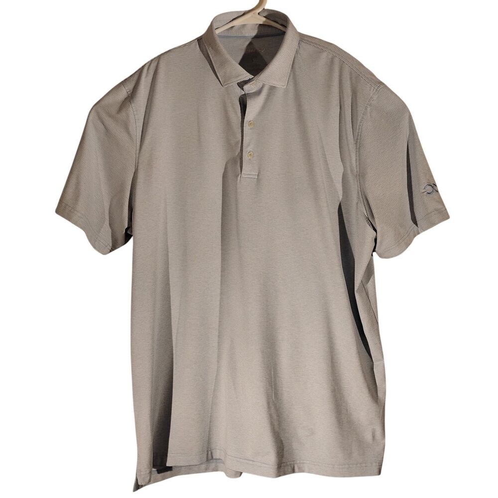 Johnnie-O polo shirt mens XL XLarge blue stripe performance golf Lyndon JMPO2010